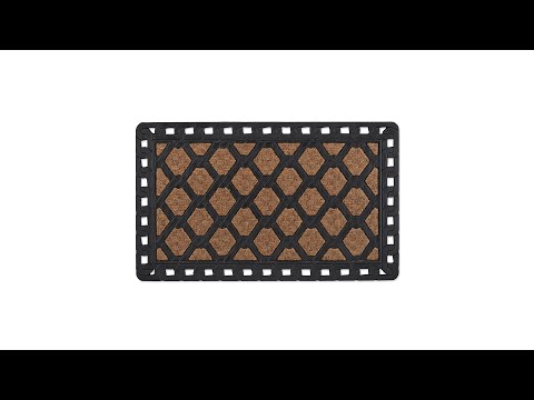 Paillasson «Chaînes» caoutchouc coco Noir - Marron - Fibres naturelles - Matière plastique - 75 x 1 x 45 cm