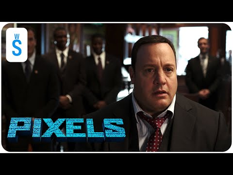 Pixels (2015) | Scene: Cooper is mocked in the media, most recently for failing to read proper