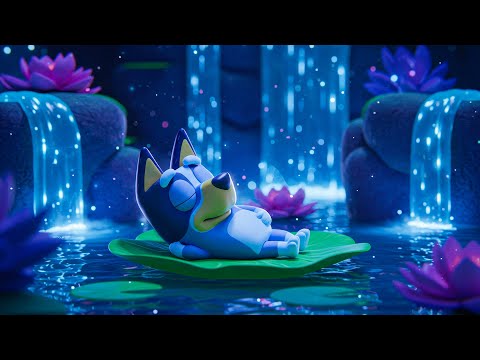 Relax with Bluey 🌿 Piano & Waterfall Sounds for Deep Focus & Sleep 🎶 Study & Unwind