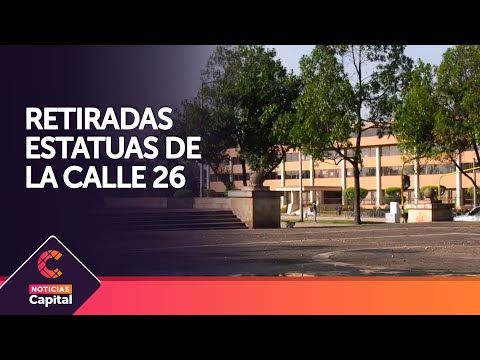 Retiran estatuas de Isabel La Católica y Cristóbal Colón