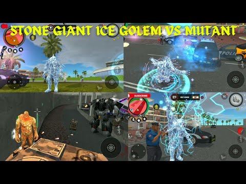 Stone Giant (ice Golem Max Freezer vs Police ) Ice Golem Fight mutant VS ice golem || stone giant ||