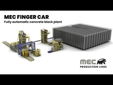 MEC FINGER CAR masonry block plant | Automated Concrete Block Handling & Transport | Mecmetal