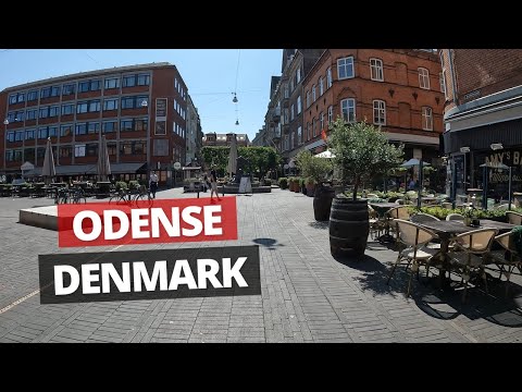 Summer Walk Through The City Of Odense, Denmark, Home Town of Hans Christian Andersen