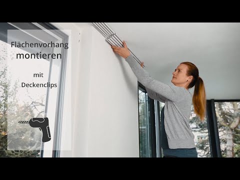Flächenvorhangschiene von WindowFashion® mit Deckenclips montieren