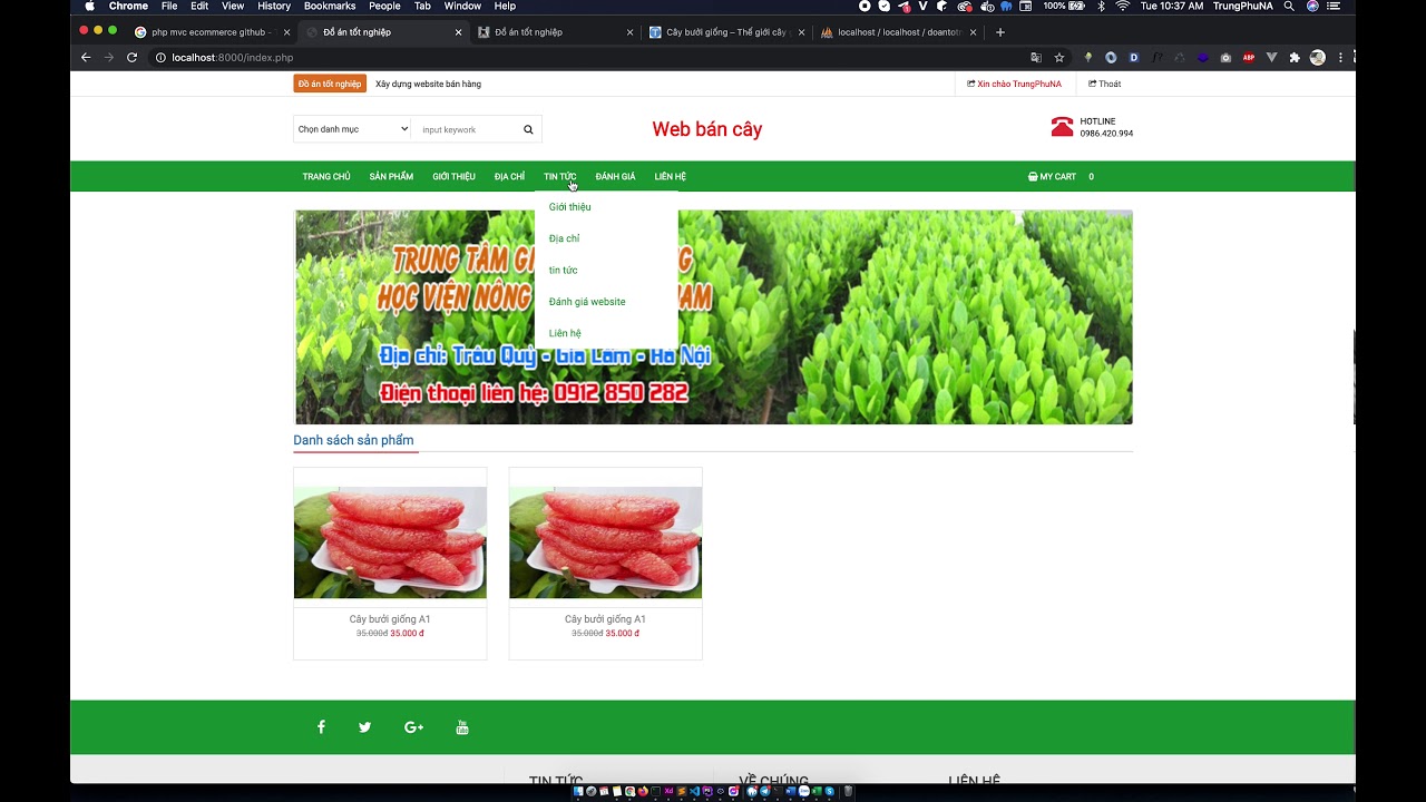Support đồ án - Website bán cây giống  - Review. p1