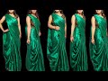 INFINITY STYLE SAREE DRAPING UNIQUE STYLE SAREE DRAPING STEP BY STEP SATIN SAREE DRAPING