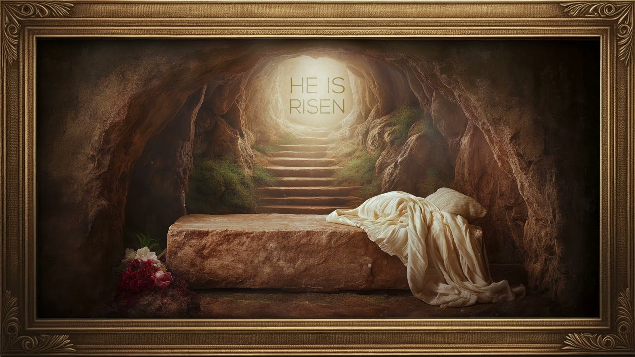 He is not here, but has Risen | Resurrection of Jesus | Christian Frame TV Art 4K
