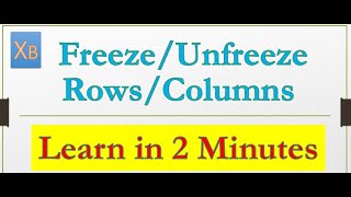 How to Freeze Unfreeze rows & columns in excel