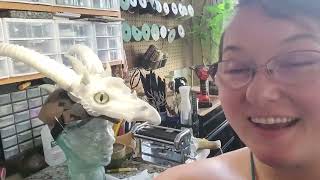 Sculpting Dragon Snouts and Casting Horns: Dragon Con Prep Craft Room Vlog: Part 3