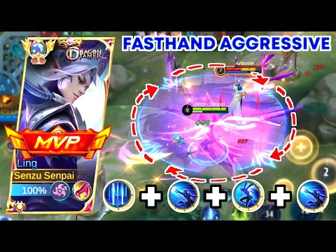 LING FASTHAND AGGRESSIVE FOR BRUTAL KILL ☠️ PERFECT ROTATION LING GAMEPLAY MOBILE LEGENDS