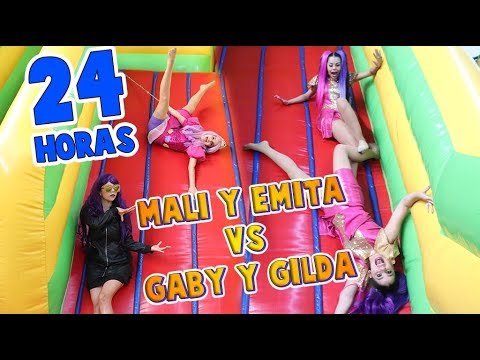 24 HORAS EN UN INFLABLE BRINCOLIN - mali y emitas vs gaby y gilda / Gaby y Gilda