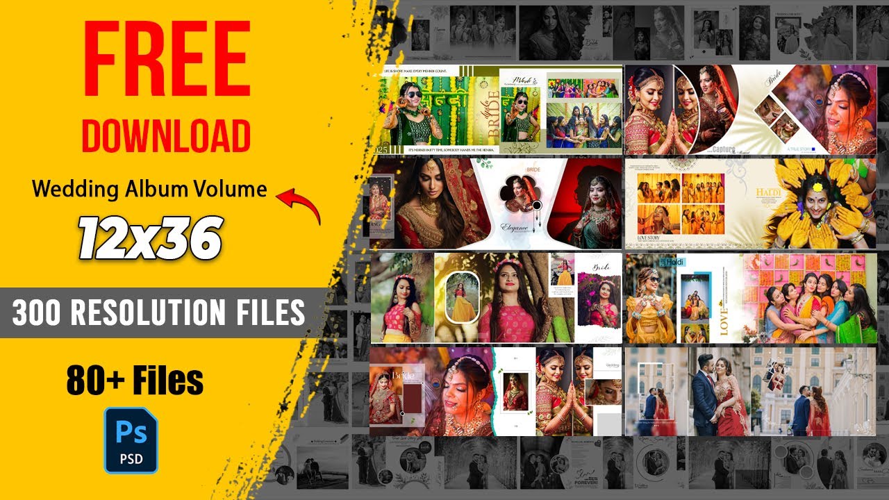 12x36 Wedding Album PSD | 300 DPI | 2025 #photoshop #photo