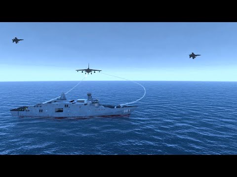 Su-25 Fighter Jets Shot Down by Destroyer Anti-Air Missile - Russia vs Ukraine - Simulation - ARMA 3