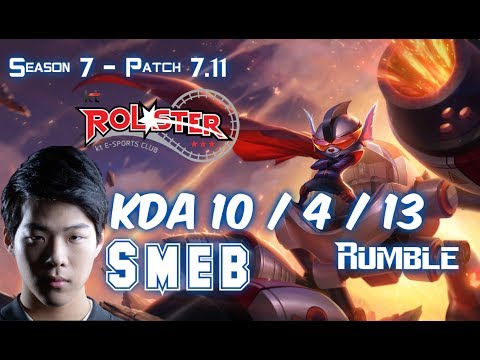 KT Smeb RUMBLE vs JARVAN IV Top - Patch 7.11 KR Ranked