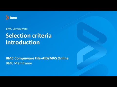 BMC Compuware File-AID/MVS Online - Selection criteria introduction