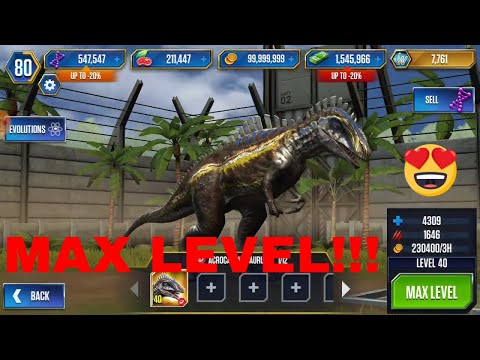 ACROCANTHOSAURUS MAX LEVEL 40 PART 2 - Jurassic World The Game jurassic friends