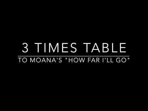 3 Times Table set to Moana's How Far I'll Go