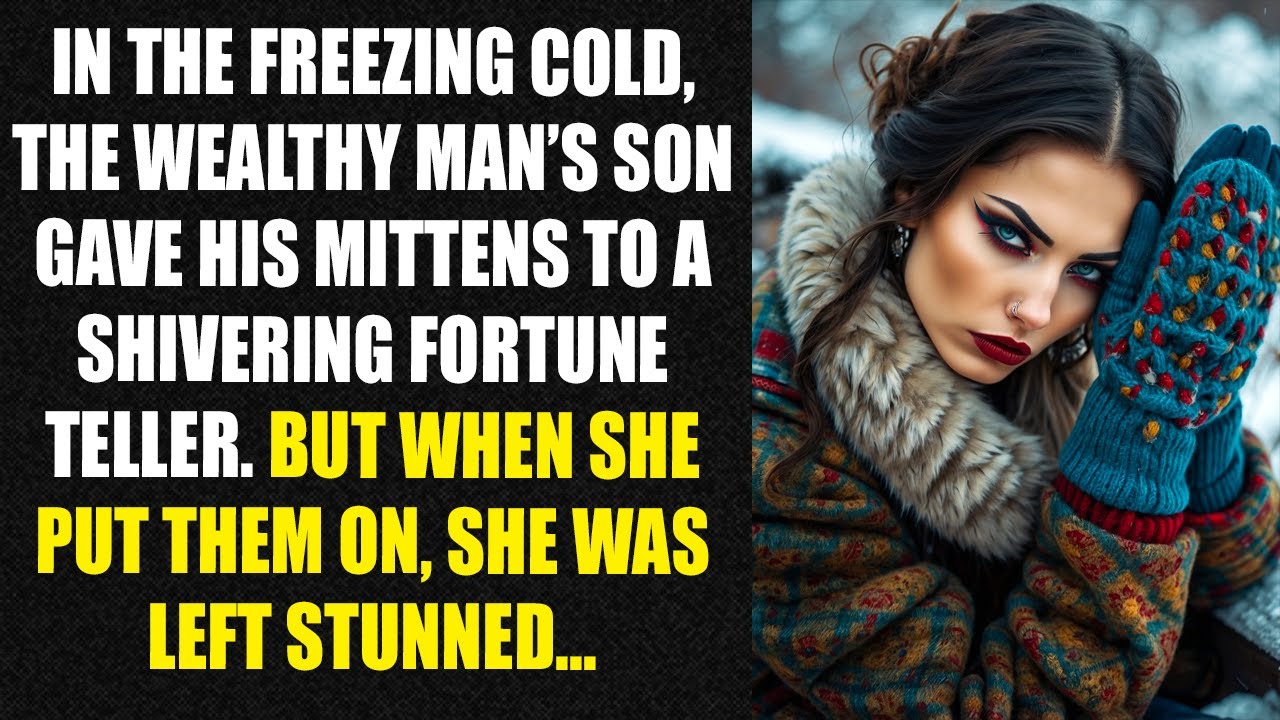 In the freezing cold, the wealthy man’s son gave his mittens to a shivering fortune teller...