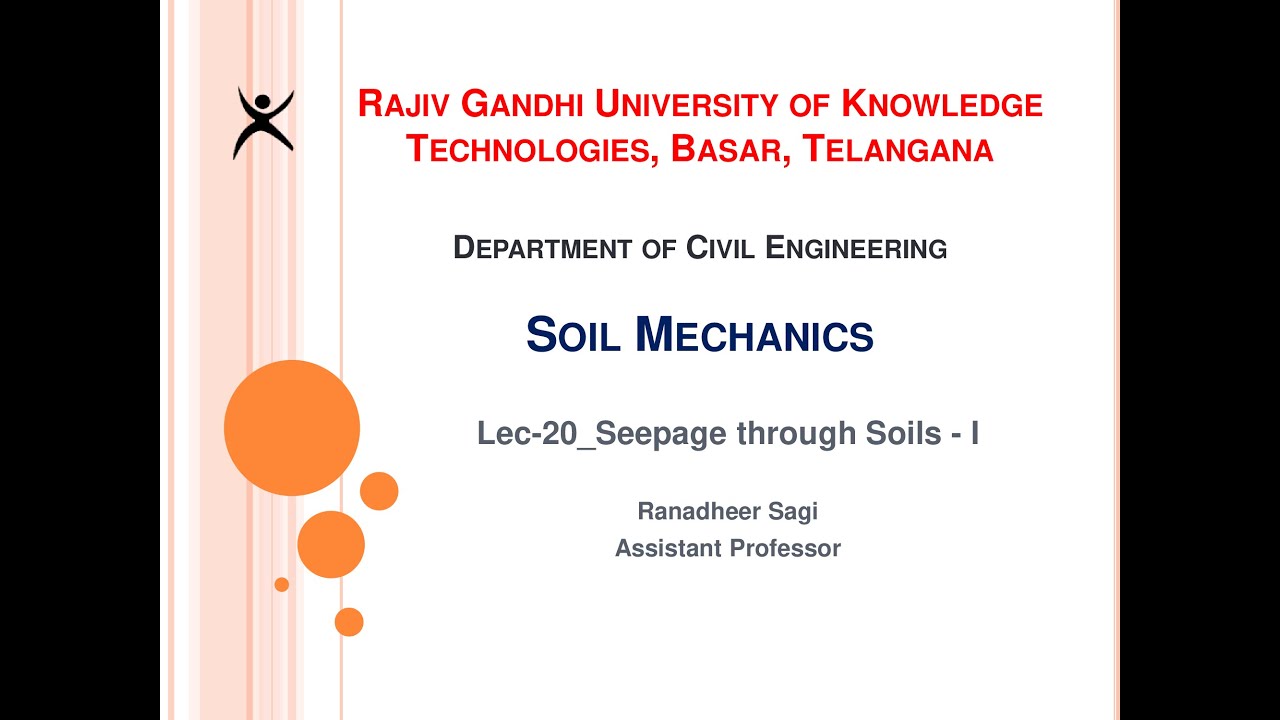 Lec-20_Seepage through Soils-I  I Ranadheer Sagi