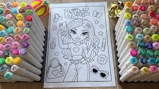 Satisfying Coloring with Markers 🌸💜 Bratz Doll Coloring Page