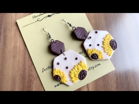 DIY Sunflower Earring | How I make Earring Using Polymer Clay
