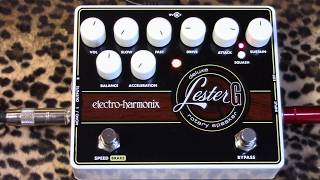 Video thumbnail for Electro Harmonix LESTER G Deluxe Rotary Speaker Emulator pedal of undulating love by gearmanndude
