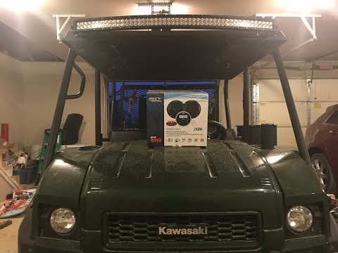 Boss Marine gauge and speaker install in Kawasaki Mule utv