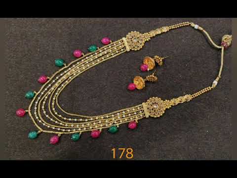 Fusion Arts Antique Kundan Rajwadi Long Wedding Necklace Set