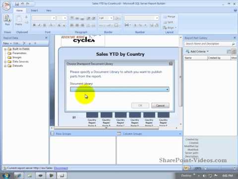 Working with Report Parts and Datasets