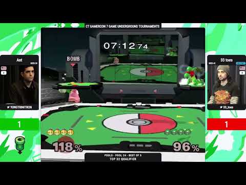CT GamerCon 7 SSBM - Ant (Samus) vs. 33 toes (Peach) - Melee LR4