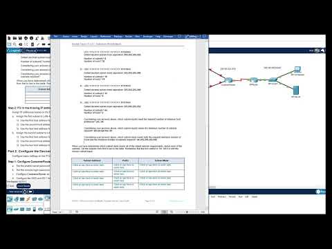 NetAcad ITN Packet Tracer 11.5.5: Subnet an IPv4 Network