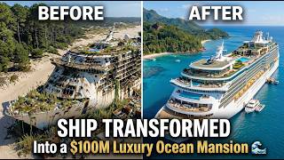 Abandoned Cruise Ship Transformed Into a $100M Luxury Ocean Mansion 🌊 |