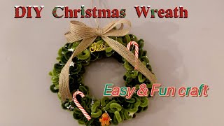 DIY Christmas wreath#easycraft #diy #chritmascraft #diytutorial #pipecleaners