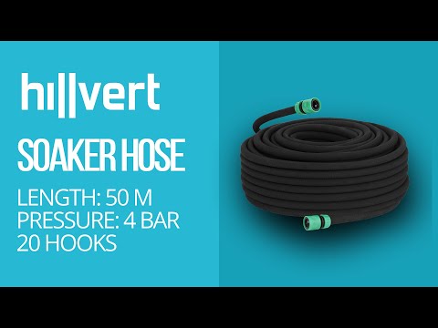 video - Soaker Hose - 50 m + tap piece + 20 fastening hooks