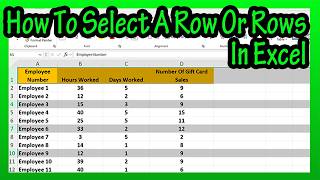 How To Select Or Highlight A Entire Row Or Multiple Adjacent Or Non-Adjacent Rows In Excel Explained