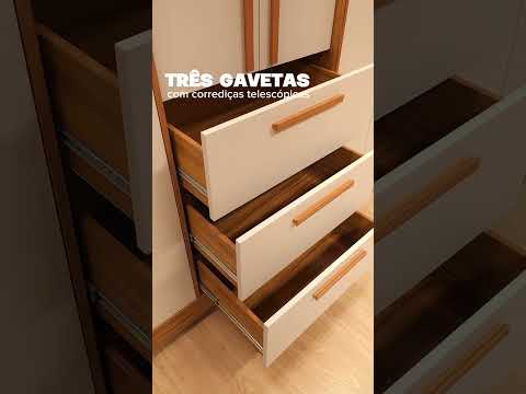 Video thumbnail of Guarda Roupa Casal com Pés 6 Portas 3 Gavetas NT 6030 Notável Móveis
