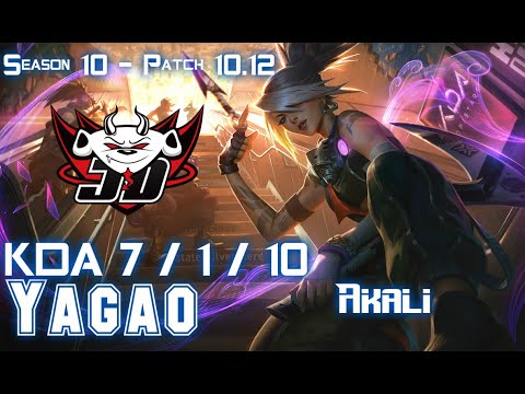 JDG Yagao AKALI vs HECARIM Jungle - Patch 10.12 KR Ranked