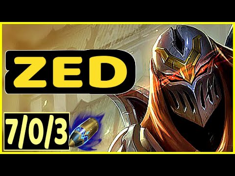 ZED VS BRAND - 7/0/3 KDA MID GAMEPLAY CHALLENGER I
