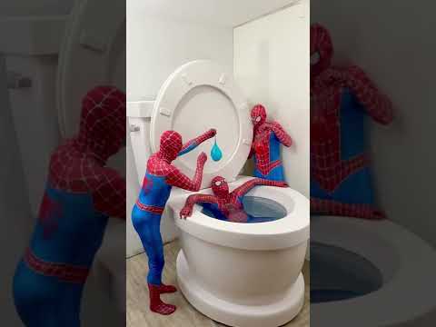 My SPIDER-MAN Boyfriends Balloon PRANKED Me in Giant Toilet #shorts