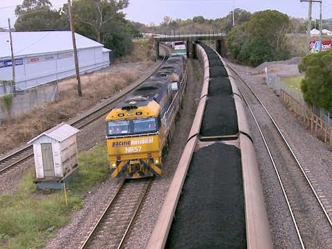 Triple NR class pass High St Station, Maitland - Pacific National Freight Trains in Australia