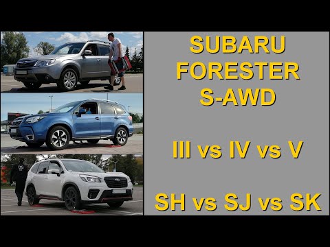 SLIP TEST - Subaru Forester S-AWD  -  III vs IV vs V  -  SH vs SJ vs SK - @4x4.tests.on.rollers