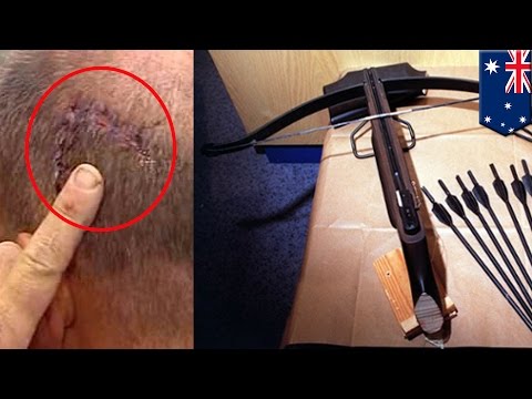 Crossbow attack: Laptop shields Australian man from arrow-shooting axe maniac
