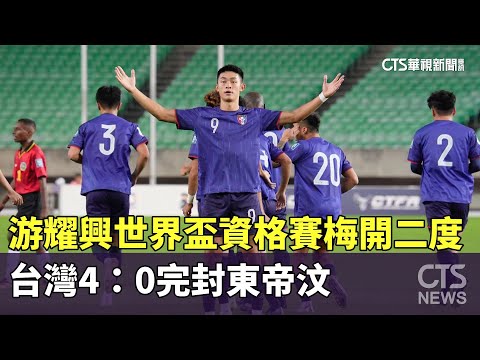 游耀興梅開二度　台灣世界盃資格賽4：0完封東帝汶
