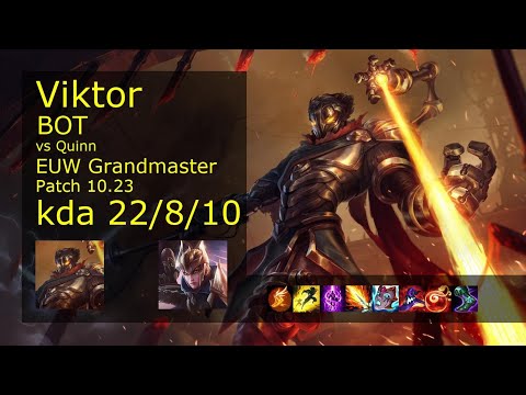 Viktor Bot & Thresh vs Quinn & Pyke - EUW Grandmaster 22/8/10 Patch 10.23 Gameplay