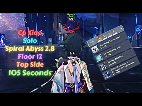 C6 Xiao solo Spiral Abyss 2.8 Floor 12 Top Side in 105 seconds | Genshin Impact