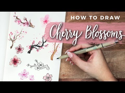 How to Draw Cherry Blossom Flowers! | DOODLE WITH ME + Tutorial!