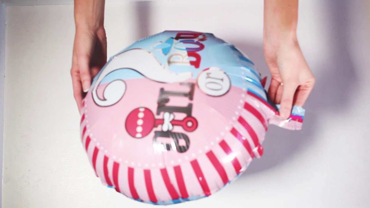 Folie ballon opblazen - Babydouche instructie filmpje Babyshower of verjaardag