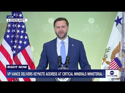 LIVE: Vice President Vance delivers keynote address at Critical Minerals Ministerial