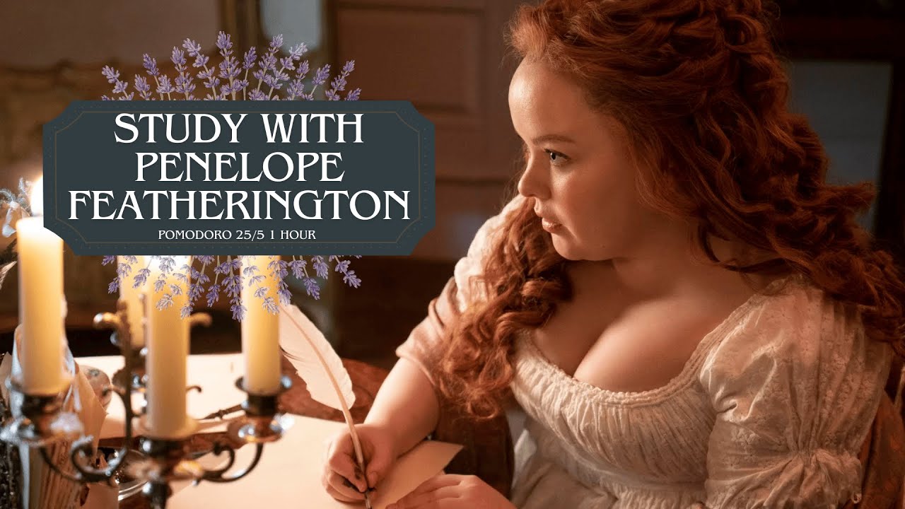 Study with Penelope Featherington ₊˚౨ৎ˚ Pomodoro timer 25/5 🌸 1 hour Bridgerton music playlist