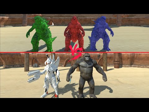 3X GODZILLA VS KING KONG AND GIGAN FINAL WARS AT THE ARENA - Animal Revolt Battle Simulator
